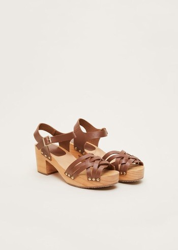 Phase Eight Woven Clog Heels Brown Australia | TU9780632